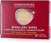 CONNOISSEURS Jewelry Wipes - Compact Gold and Silver Jewelry Cleaner, Polish and Remove Tarnish to Restore Brilliance, 25 Count (Pack of 1)