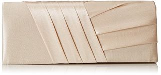 Damara Womens Satin Pleated Evening Clutch Beige O/S