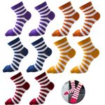 Gruvox 5Pcs Toe Socks for Women ladies toe socks Ladies Soft Casual Breathable Knit Socks Striped Cotton Five Finger Socks Crew Running Socks Cotton Breathable Five Finger Socks