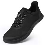 LUSWIN Men's Wide Toe Barefoot Walking Shoes Minimalist Lightweight and Comfortable Casual Shoes Zero Drop Breathable Fitness Sneakers,Black 42