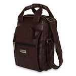 NFI essentials Men's Sling Bag Stylish Cross Body Travel Office Business Messenger Bag for Men Women (Brown) (Dark Brown New)