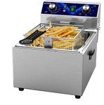 Iproods Commercial Electric Deep Fryer with Basket and Lid, Stainless Steel 10.5QT Kitchen Frying Machine for Home, with Temperature and Timing Adjustable, 110V 1800W (10.5QT)