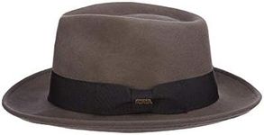 Scala Classico Men's Crushable Water Repelant Wool Felt Fedora Hat, Grey, X-Large