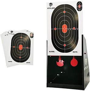 Atflbox 7 x 9 Inch BB Gun Target Trap with 10pcs Paper Target and Spinning Shooting Targets for Airsoft, Rifle, Airgun