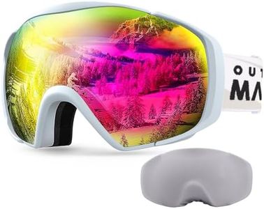 OutdoorMaster Ski Goggles with Cover Snowboard Snow Goggles OTG Anti-Fog for Men Women (Vlt 18.44％)