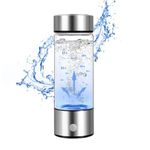 Cicano Hydrogen Water Bottle with PEM SPE Technology, Portable Traveling Hydrogen Water Ionizer Machine for Home Office Daily Drinking Silver