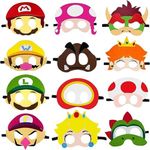 Deluisho Mario Party Masks, Mario Brother Felt Masks, Mask Super Mario Mask Party Decoration Mario Bros Masks Cosplay Accessories for Kid