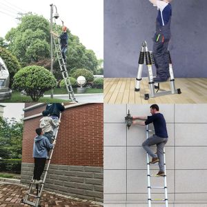 Telescopic Folding Ladder 3.8M – Stainless Steel, Portable
