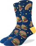 Good Luck Sock Men's Burgers & Hotdogs Socks, Adult