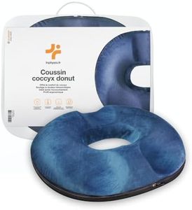 Inphysio® Coussin Donut, Coussin Assise Ergonomique, Coussin Coccyx, Coussin Siege Orthopédique, Coussin Memoire Forme, Coussin Fesses, Coussin Hemorroidaire, Coussin Voiture, Chaise, 45 x 37 x 9cm