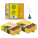 PHOOL LUXURY INCENSE Devotion Pack Of 2 Natural Incense Cones | Fragrance - Tulsi & Jasmine | Special Char Dham Yatra Pack | 80 Natural & Organic Dhoop Cones For Pooja | Free Dhoop Stand Inside