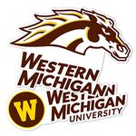 Western Michigan University WMU Broncos Sticker Vinyl Decal Laptop Water Bottle Car Scrapbook (4 Inch Set V1)