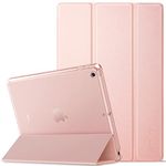 EasyAcc Case Compatible with iPad 9.7 2018 / iPad 6 Generation/iPad 2017 / iPad 5 Generation, samrt case with Stand Ultra Thin Translucent Matt Back Cover Auto Wake Up/Sleep Function(Rose Gold)