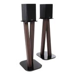 EXIMUS One Pair Fixed Height Universal Speaker Floor Stands - Espresso - 600 Series