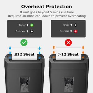 Bonsaii 12-Sheet Cross Cut Paper Shredder – Heavy Duty Office Use