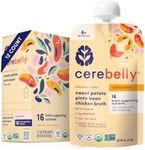 Cerebelly Organic Baby Food Pouches – 6+ Months Organic Chicken Bone Broth Pouches | Protein, Healthy Fats, Non-GMO | Toddler Pouches | 4 Ounce BPA-Free Pouches | Sweet Potato Pinto Bean | 12 Count