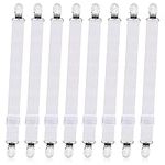 ReaJoys Bed Sheet Clips, 8Pcs Adjustable Fitted Sheet Straps Grippers Mattress Straps Bed Fasteners Clip for Bedding Bedsheet Corner Holders