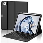 Qivxinnie Keyboard Case with Touchpad for iPad Pro 12.9'' 6th/5th/4th/3rd Generation & iPad Air 13 inch (M4 2026/M3 2025/M2 2024), Detachable Magnetic Bluetooth Keyboard, UK Layout, Black
