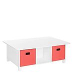 RiverRidge Home 02-204K Riverridge Activity Table, White with Coral Bins