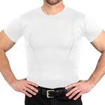 CCW Tactical Concealed Carry Holster Shirt | Secure Velcro Pocket with Large Storage | Mens Crew