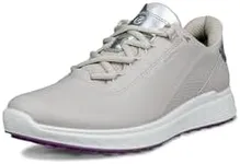 ECCO Women's S Casual Lace Waterproof Golf Shoe, Gravel/Silver Metallic, 8-8.5