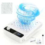 Cordless Nail Dust Collector,Rechargeable Nail Dust Extractor with 10 Adjustable Speeds & 30 Filter Papers,6000RPM Brushless Turbo Motor,4000mAh Battery,for Acrylic Nails,Salon & Home Use