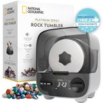 NATIONAL GEOGRAPHIC Professional Rock Tumbling Kit - Patent-Pending Rock Polisher for Kids & Adults, Platinum Series Ultra Quiet, 907 g Barrel, Rocks, Grit, GemFoam Polisher, Rock Tumblers for Adults