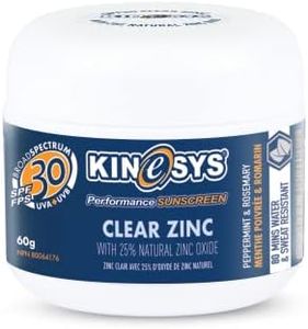 KINeSYS Reef Safe Zinc Sunscreen, Mineral Sunscreen, Rubs in Clear, SPF 30, protection for Face and Body, Peppermint & Rosemary Scent, 80min water and sweat resistant, 60g