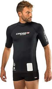 Cressi Men's Man Black Dive Center Men s Rash Guard UV Sun Protection UPF 50 Short Sleeve, Black, M 3 UK