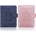 WALNEW 2 Packs RFID Blocking Passport Holder Travel Wallet Cover Case