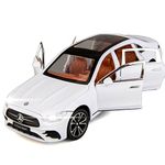 TGRCM-CZ 1/24 Benz E300 Model Car,Zinc Alloy Pull Back Toy Diecast Toy Cars with Sound and Light for Kids Boy Girl Gift(White)