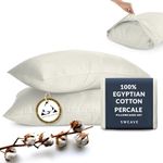 Sweave 100% Egyptian Cotton Percale Pillow Cases Set - Luxurious 400 Thread Count, Breathable & Skin-Friendly Percale Pillow Cases - Softer After Each Wash - Oeko-TEX Certified – Percale Pillow Cases