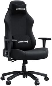 Anda Seat Luna Large Fabric Gaming Chair for Adults - Ergonomic Reclining Video Game Chairs, Computer Home Fabric Office Chair, Heavy Duty Neck & Back Lumbar Support - Black Folding Recliner Seat