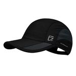 GADIEMKENSD Quick Dry Sports Hat Lightweight Breathable Soft Outdoor Running Cap Baseball Caps for Men (Improvement, Black)