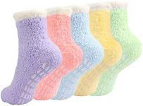 Plush Slipper Socks Women-Non Slip Fluffy Socks Winter Socks Hospital Socks with Grips for Women Grip Socks for Women Socks with Grips for Women Slipper Socks by H HOME-MART B