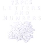 Harsgs 72 PCS Iron on Letters Numbers Patches, Embroidered Patches letters A-Z Numbers 0-9 Applique for Clothes, Dress, Hat, Jeans, DIY Accessories, White