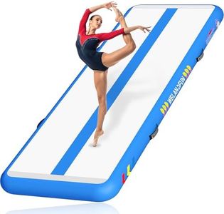 WELANDFUN Tumble Track Mat for Gymnastics | 6 inches Air Tumbling Mats, 16ft Inflatable Gymnastics Mat for Home Use, Training, Cheerleading, Water Yoga with Electric Air Pump