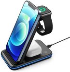 3 in 1 Wireless Charger Station, Foldable Fast Wireless Charger for iPhone 15/14/13/12 Series, Apple Watch 9/8/Ultra/SE 2/7/6/SE/5/4/3, AirPods 2/3/Pro, Samsung Galaxy S22/S21/S20/Note/Buds