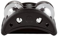 Meinl Percussion CFJS2S-BK Foot Tambourine with Steel Jingles and MDF (Medium Density Fibreboard) Frame, Black