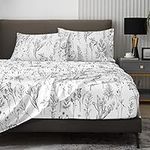 HYPREST Floral Bed Sheets King Size