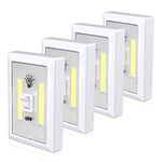 Lzonunl Wardrobe Light, Super Bright Stick On Night Light, Battery Operated Cupboard Lights, Stick Anywhere, Cordless LED Under Cabinet Light for Closet, Attic, Shed, Basements, Hallway(4 Pack)