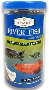 Amzey 2.3 oz Dried River Fish - Natural Food for Turtles, Terrapins, Reptiles and Large Tropical Fish