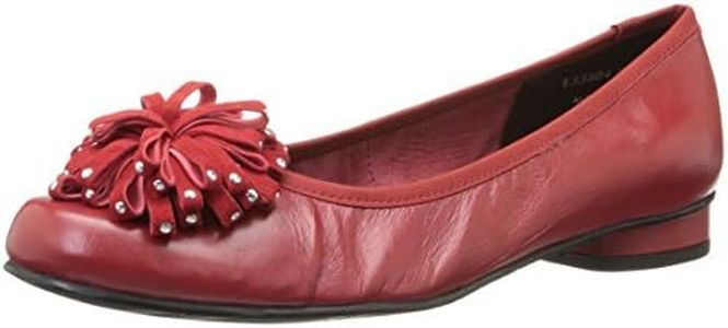 Walking Cradles Rose Petals Women's Mallory Ballet Flat, Red Nappa/Suede, 7 M US