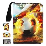 Soccer Card Binder 9 Pocket Fits 900 Cards with 50 Removable Sleevesves, Trading Card Binder Sports Card Binder Basketball Card Binder Baseball Card Binder Trading Card Albums (Soccer-J-L)