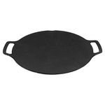 Korean BBQ Grill Pan, Non Stick 6 Layer Coating Round Griddle Pan Induction Stovetop Indoor Skillet Portable Plate Dual Handle Korean Wok for Outdoor Use, Teppanyaki Pan, Tawa (36cm)