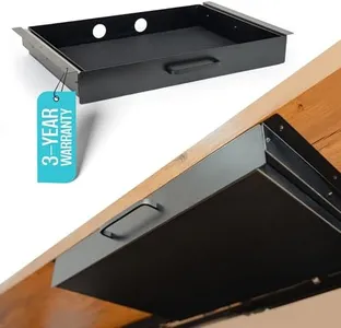 Under Desk Drawer For Desk, Standing Desk Drawer Attachment Under Desk Drawer Slide Out, Carbon Steel Office Drawers Under Desk Pull Out Undermount Drawer, Sliding Underdesk Drawer - 21.5*14*2.8 in