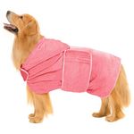 Avont Dog Bathrobe - Super Absorbent Pet Drying Towel Bath Robes After Bath Shower Swim Wet Walk for Puppies -Pink(M)