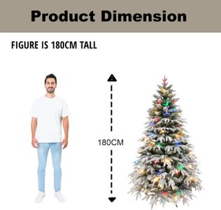 6ft Pre-Lit Christmas Tree – Multicolour Lights Holiday Decor