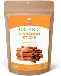 SPICY ORGANIC Cinnamon Sticks – Premium Quality, Gluten-Free, Non-GMO, USDA Organic – 50+ Sticks Bulk Pack, 3.5 Inch Length, Perfect for Cooking, Beverages, and Desserts – 16 OZ