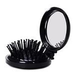 LOUISE MAELYS 1Pcs Folding Mini Pocket Hair Comb with Mirror Travel Set Gift Idea